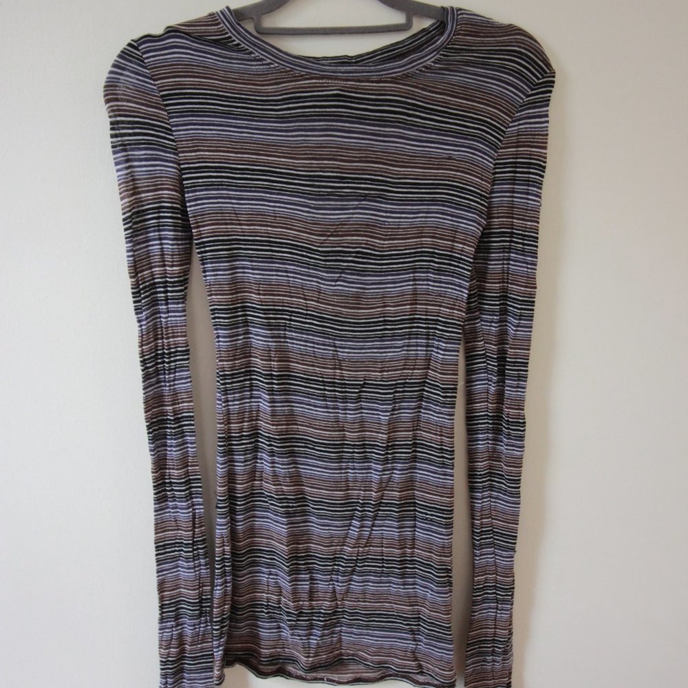 BCBGMaxAzria stretchy striped long-sleeve shirt